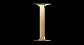 Golden Matte Letter I