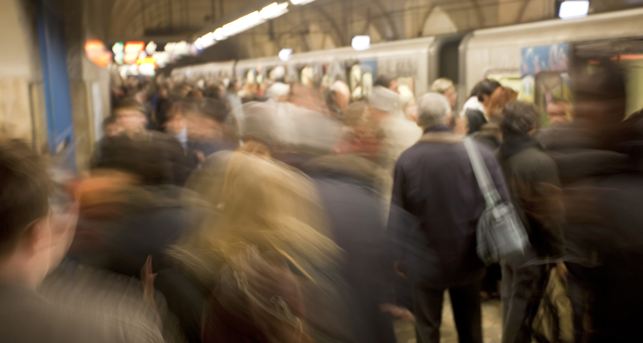 Busy Subway Platform