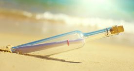 bottle on the sand
