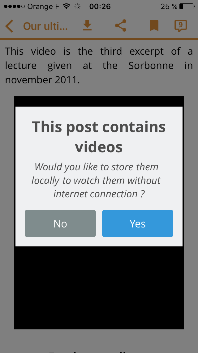 screenshot e-OstadElahi mobile app - video